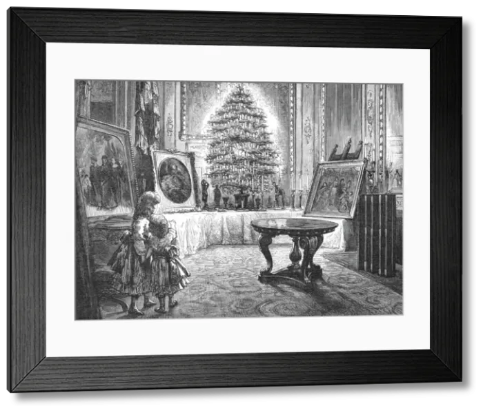 Framed Print : Christmas Eve at Windsor Castle --The Queens Christmas Tree; after J. Roberts, 1819. Creator: J. Roberts Framed Print : Christmas Eve at Windsor Castle --The Queens Christmas Tree; after J. Roberts, 1819. Creator: J. Roberts