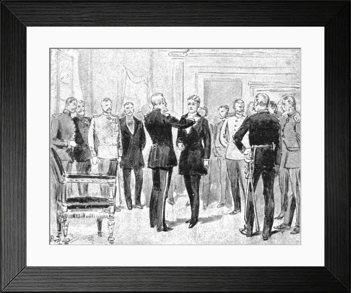 Framed Print : H.R.H. The Prince of Russia Investing H.R.H. The Prince of Wales with the Order of the... 1891. Creator: Unknown Framed Print : H.R.H. The Prince of Russia Investing H.R.H. The Prince of Wales with the Order of the... 1891. Creator: Unknown