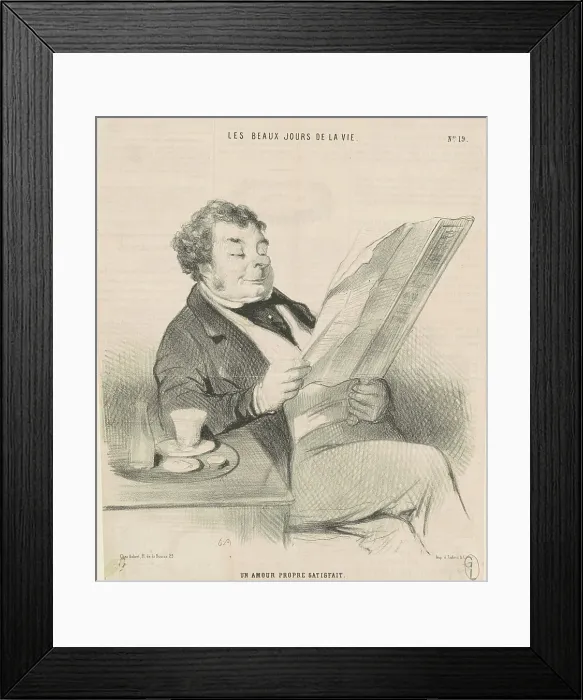 Framed Print : Un amour propre satisfait, 19th century. Creator: Honore Daumier Framed Print : Un amour propre satisfait, 19th century. Creator: Honore Daumier
