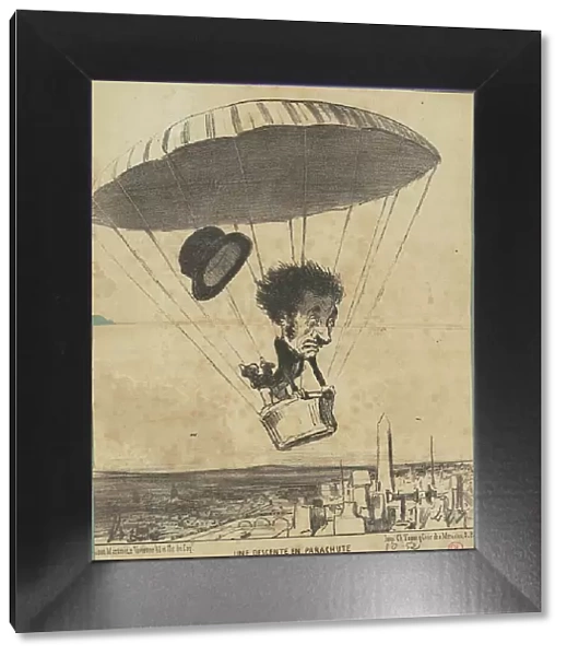 Une Descente en parachute, 19th century. Creator: Honore Daumier