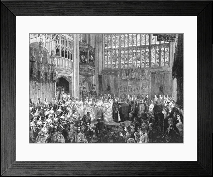 Framed Print : The Marriage of T.R.H. The Prince of Wales and The Princess Alexandra of Denmark in St.... 1891. Creator: George Housman Thomas Framed Print : The Marriage of T.R.H. The Prince of Wales and The Princess Alexandra of Denmark in St.... 1891. Creator: George Housman Thomas