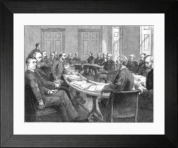 Framed Print : H.R.H. The Prince of Wales Examining Lord Shaftsbury before the Royal Commission... 1891. Creator: Unknown Framed Print : H.R.H. The Prince of Wales Examining Lord Shaftsbury before the Royal Commission... 1891. Creator: Unknown