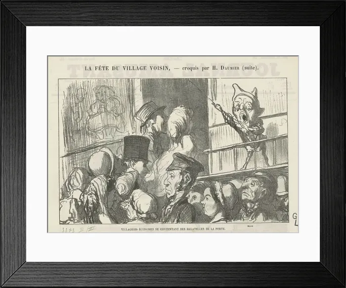 Framed Print : Villageois économes se contentant... ; A la campagne, pas de grèves de cochers... 19th century. Creator: Honore Daumier Framed Print : Villageois économes se contentant... ; A la campagne, pas de grèves de cochers... 19th century. Creator: Honore Daumier