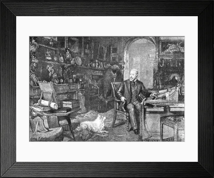 Framed Print : H.R.H. The Prince of Wales in his Study at Marlborough House, 1891. Creator: Unknown Framed Print : H.R.H. The Prince of Wales in his Study at Marlborough House, 1891. Creator: Unknown