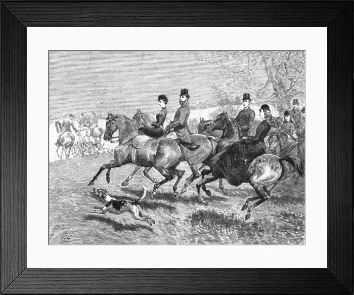 Framed Print : T.R.H. The Prince and Princess of Wales with their family in the Hunting Field, 1891. Creator: Unknown Framed Print : T.R.H. The Prince and Princess of Wales with their family in the Hunting Field, 1891. Creator: Unknown
