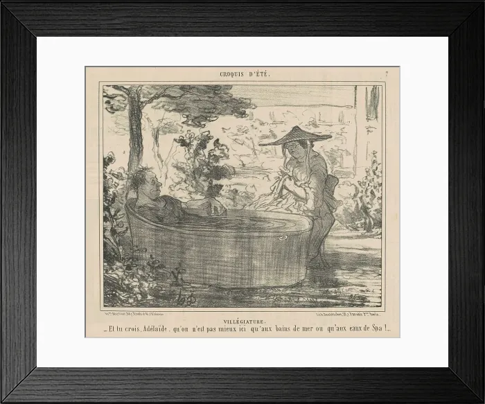 Framed Print : Villégiature, 19th century. Creator: Honore Daumier Framed Print : Villégiature, 19th century. Creator: Honore Daumier