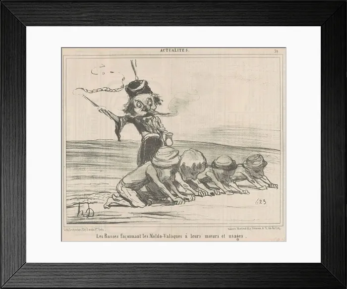 Framed Print : Les facconnant les Moldo-Valaques... 19th century. Creator: Honore Daumier Framed Print : Les facconnant les Moldo-Valaques... 19th century. Creator: Honore Daumier