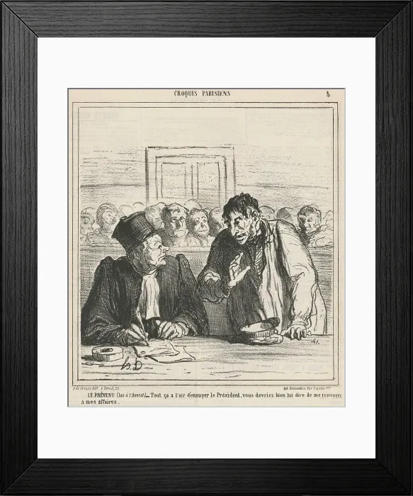 Framed Print : Le prèvenu, 19th century. Creator: Honore Daumier Framed Print : Le prèvenu, 19th century. Creator: Honore Daumier