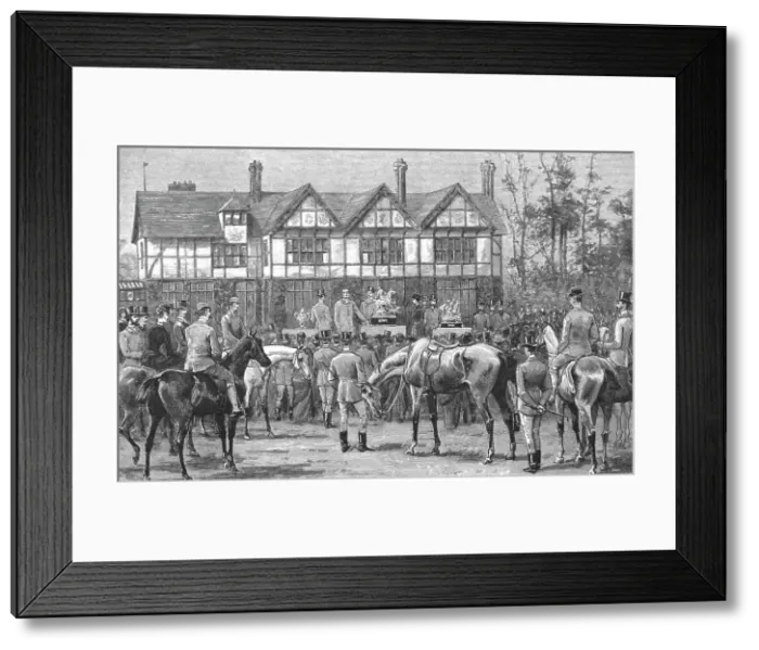 Framed Print : Presentation of a Silver Statuette to Mr. W.E. Oakeley on his Retirement from the Master... 1891. Creator: Unknown Framed Print : Presentation of a Silver Statuette to Mr. W.E. Oakeley on his Retirement from the Master... 1891. Creator: Unknown