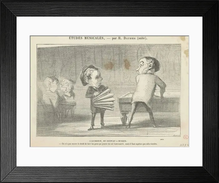 Framed Print : L'accordéon, dit soufflet a musique, 19th century. Creator: Honore Daumier Framed Print : L'accordéon, dit soufflet a musique, 19th century. Creator: Honore Daumier