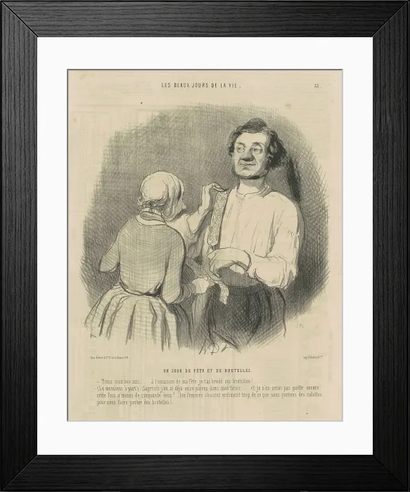 Framed Print : Un jour de fête et de bretelles, 19th century. Creator: Honore Daumier Framed Print : Un jour de fête et de bretelles, 19th century. Creator: Honore Daumier