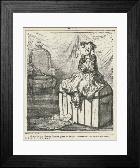 Framed Print : Chargé... de garder les insignes de la souverainté, 19th century. Creator: Honore Daumier Framed Print : Chargé... de garder les insignes de la souverainté, 19th century. Creator: Honore Daumier