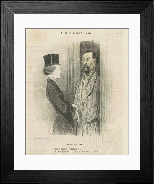 Framed Print : Un rendez-vous, 19th century. Creator: Honore Daumier Framed Print : Un rendez-vous, 19th century. Creator: Honore Daumier