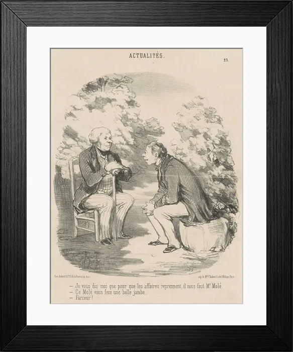 Framed Print : Je vous dis que... il nous faut M. Molé... 19th century. Creator: Honore Daumier Framed Print : Je vous dis que... il nous faut M. Molé... 19th century. Creator: Honore Daumier