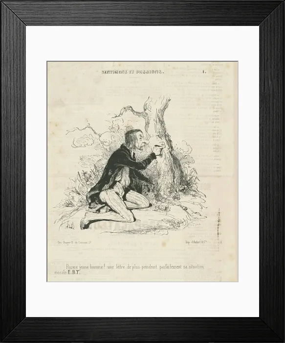 Framed Print : Pauvre jeune homme!, 19th century. Creator: Honore Daumier Framed Print : Pauvre jeune homme!, 19th century. Creator: Honore Daumier