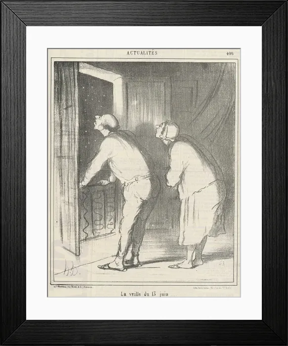 Framed Print : La veille du 13 Juin, 19th century. Creator: Honore Daumier Framed Print : La veille du 13 Juin, 19th century. Creator: Honore Daumier