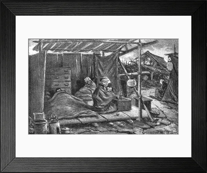 Framed Print : The Great Earthquake in Japan; Views at The Scene of the Disaster, Inhabitants of Ogaki, 1891. Creator: G Bigot Framed Print : The Great Earthquake in Japan; Views at The Scene of the Disaster, Inhabitants of Ogaki, 1891. Creator: G Bigot