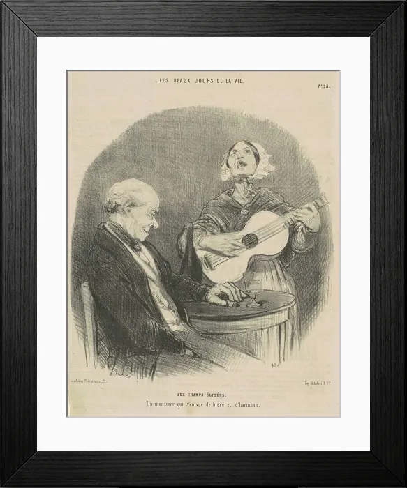Framed Print : Aux Champs-Elysées, 19th century. Creator: Honore Daumier Framed Print : Aux Champs-Elysées, 19th century. Creator: Honore Daumier