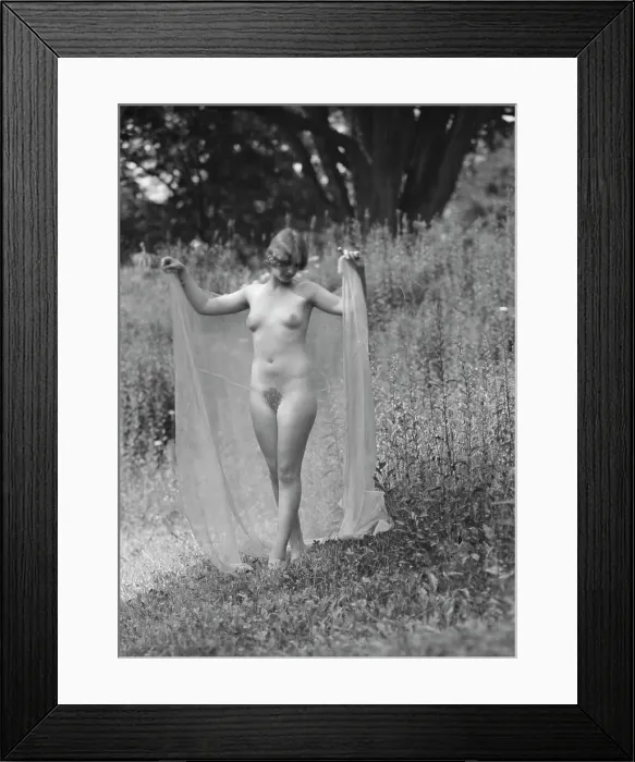 Framed Print : Olson, Margaret, Miss, standing outdoors, 1924 July. Creator: Arnold Genthe Framed Print : Olson, Margaret, Miss, standing outdoors, 1924 July. Creator: Arnold Genthe