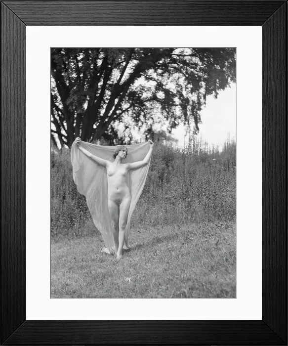 Framed Print : Olson, Margaret, Miss, standing outdoors, 1924 July. Creator: Arnold Genthe Framed Print : Olson, Margaret, Miss, standing outdoors, 1924 July. Creator: Arnold Genthe