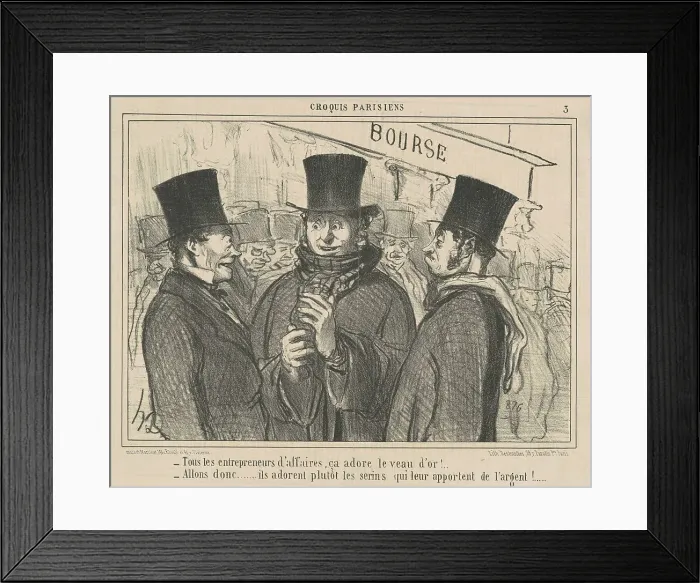 Framed Print : Tous les entrepreneurs d'affaires, ca adore... 19th century. Creator: Honore Daumier Framed Print : Tous les entrepreneurs d'affaires, ca adore... 19th century. Creator: Honore Daumier