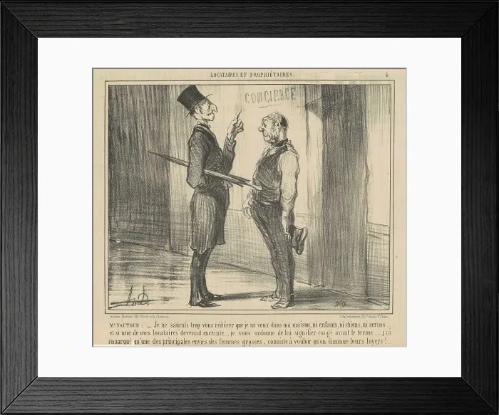 Framed Print : M. Vautour: Je ne saurais trop... 19th century. Creator: Honore Daumier Framed Print : M. Vautour: Je ne saurais trop... 19th century. Creator: Honore Daumier