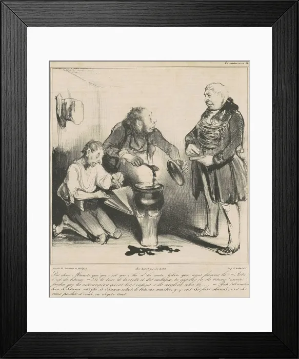 Framed Print : Dis donc, Macaire, qué que c'est que c'thé... 19th century. Creator: Honore Daumier Framed Print : Dis donc, Macaire, qué que c'est que c'thé... 19th century. Creator: Honore Daumier