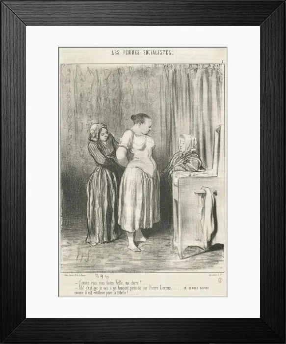 Framed Print : Comme vous faites belle, ma chère?... 19th century. Creator: Honore Daumier Framed Print : Comme vous faites belle, ma chère?... 19th century. Creator: Honore Daumier