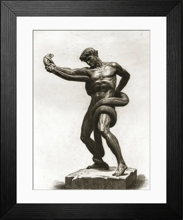 Framed Print : The Athlete Wrestling With A Python, after Sir Frederick Leighton, P.R.A. c1880-83. Creator: A Gilbert Framed Print : The Athlete Wrestling With A Python, after Sir Frederick Leighton, P.R.A. c1880-83. Creator: A Gilbert
