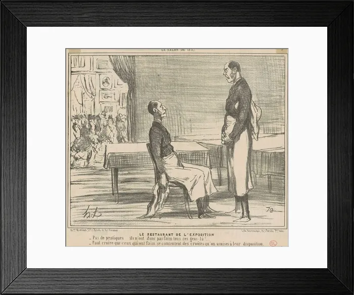 Framed Print : Le restaurant de l'exposition, 19th century. Creator: Honore Daumier Framed Print : Le restaurant de l'exposition, 19th century. Creator: Honore Daumier