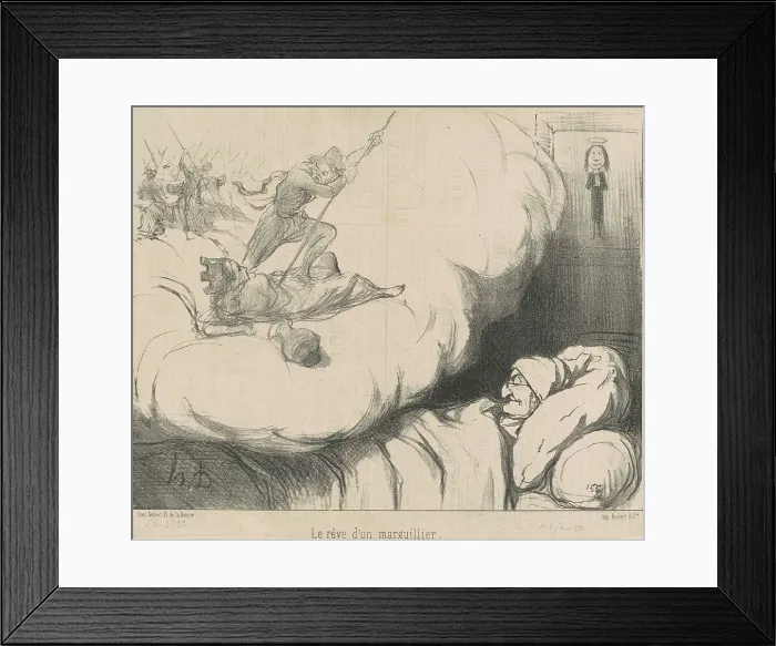 Framed Print : Le rêve d'un marguillier, 19th century. Creator: Honore Daumier Framed Print : Le rêve d'un marguillier, 19th century. Creator: Honore Daumier