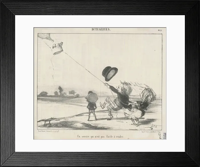 Framed Print : Un service... pas facile a rendre, 19th century. Creator: Honore Daumier Framed Print : Un service... pas facile a rendre, 19th century. Creator: Honore Daumier