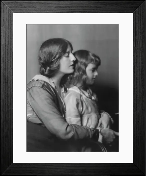 Framed Print : Leo, Edgar, Mrs. and daughter, portrait photograph, 1916. Creator: Arnold Genthe Framed Print : Leo, Edgar, Mrs. and daughter, portrait photograph, 1916. Creator: Arnold Genthe