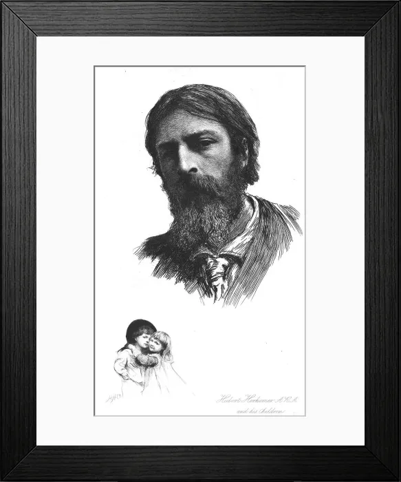 Framed Print : Hubert Herkomer, Esq. A.R.A. and his Children, after himself'. 1879, c1880-83. Creator: Hubert von Herkomer Framed Print : Hubert Herkomer, Esq. A.R.A. and his Children, after himself'. 1879, c1880-83. Creator: Hubert von Herkomer