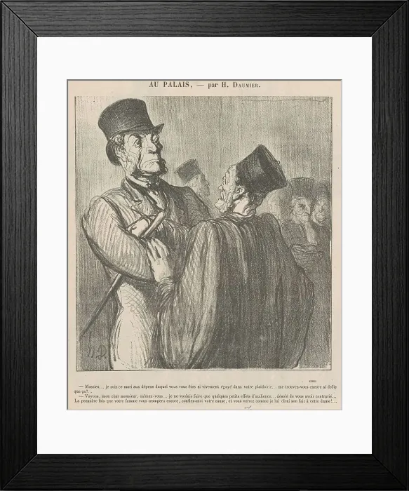 Framed Print : Mossieu... je suis ce mari aux dépens duquel, 19th century. Creator: Honore Daumier Framed Print : Mossieu... je suis ce mari aux dépens duquel, 19th century. Creator: Honore Daumier