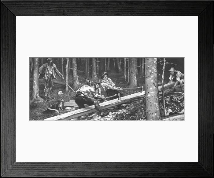 Framed Print : The Wood-cutters, after Hubert Herkomer, Esq. A.R.A. c1880-83. Creator: Hubert von Herkomer Framed Print : The Wood-cutters, after Hubert Herkomer, Esq. A.R.A. c1880-83. Creator: Hubert von Herkomer
