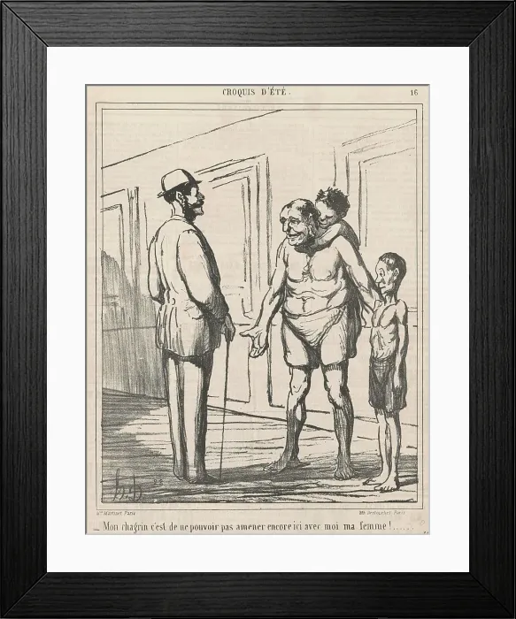 Framed Print : Mon chagrin c'est de ne pouvoir... 19th century. Creator: Honore Daumier Framed Print : Mon chagrin c'est de ne pouvoir... 19th century. Creator: Honore Daumier