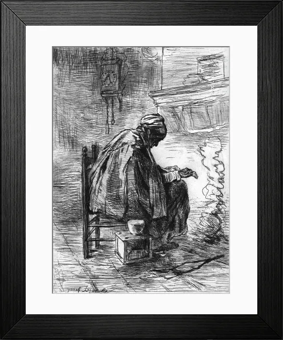 Framed Print : The Hearth, after Josef Israels, c1880-83. Creator: Jozef Israels Framed Print : The Hearth, after Josef Israels, c1880-83. Creator: Jozef Israels