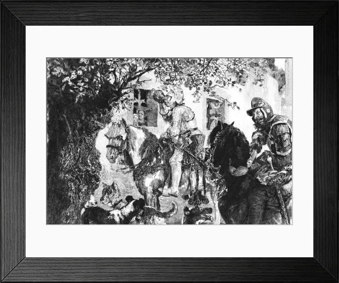 Framed Print : The Thirsty Cavalier, after Adolf Friedrich Erdmann Menzel, c1880-83. Creators: Adolph Menzel, CL Courtry Framed Print : The Thirsty Cavalier, after Adolf Friedrich Erdmann Menzel, c1880-83. Creators: Adolph Menzel, CL Courtry
