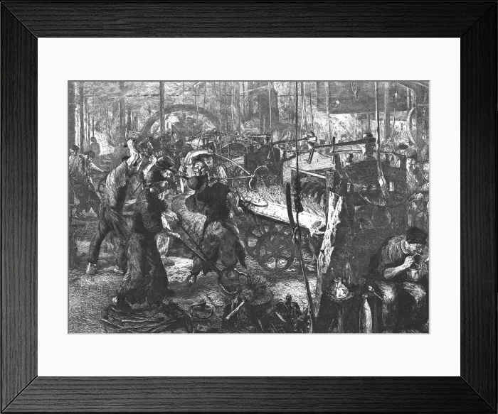 Framed Print : The Foundry, after Adolf Friedrich Erdmann Menzel, c1880-83. Creators: Adolph Menzel, W Manfield Framed Print : The Foundry, after Adolf Friedrich Erdmann Menzel, c1880-83. Creators: Adolph Menzel, W Manfield