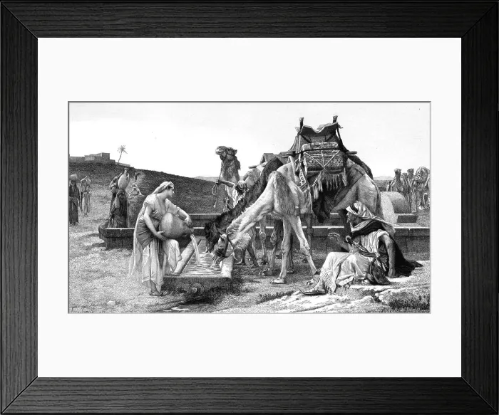 Framed Print : Rebecca and Eliezer, after Alexandre Cabanel, c1880-83. Creator: Achille Jacquet Framed Print : Rebecca and Eliezer, after Alexandre Cabanel, c1880-83. Creator: Achille Jacquet