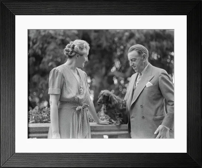 Framed Print : Alanson, Bertram, Mr. and Mrs. with dog, outdoors, between 1927 and 1937. Creator: Arnold Genthe Framed Print : Alanson, Bertram, Mr. and Mrs. with dog, outdoors, between 1927 and 1937. Creator: Arnold Genthe