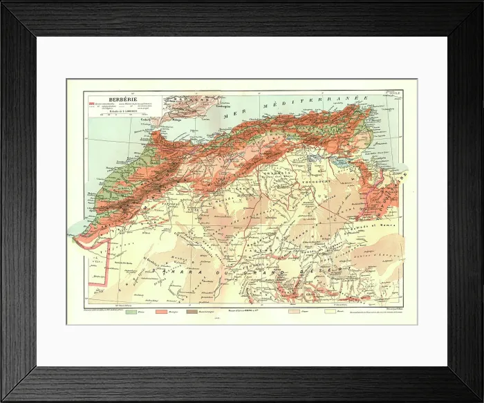 Framed Print : Relief Map of Berberie, 1914. Creator: Unknown Framed Print : Relief Map of Berberie, 1914. Creator: Unknown