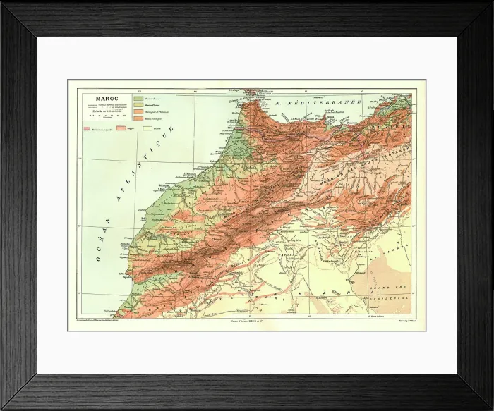 Framed Print : Relief Map of Maroc, 1914. Creator: Unknown Framed Print : Relief Map of Maroc, 1914. Creator: Unknown