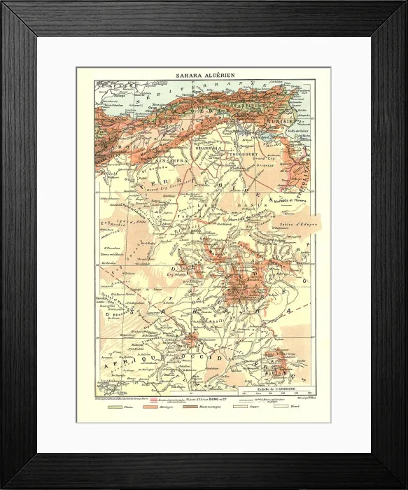 Framed Print : Relief Map of Sahara Algerien, 1914. Creator: Unknown Framed Print : Relief Map of Sahara Algerien, 1914. Creator: Unknown