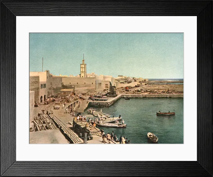 Framed Print : Port de Casablanca; Afrique du nord, 1914. Creator: Jules Gervais-Courtellemont Framed Print : Port de Casablanca; Afrique du nord, 1914. Creator: Jules Gervais-Courtellemont
