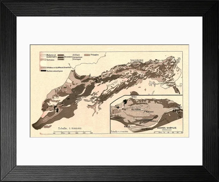 Framed Print : Carte geologique; Afrique du nord, 1914. Creator: Unknown Framed Print : Carte geologique; Afrique du nord, 1914. Creator: Unknown