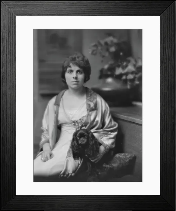 Framed Print : Sutro, Charles, Mrs. and dog, portrait photograph, 1913. Creator: Arnold Genthe Framed Print : Sutro, Charles, Mrs. and dog, portrait photograph, 1913. Creator: Arnold Genthe
