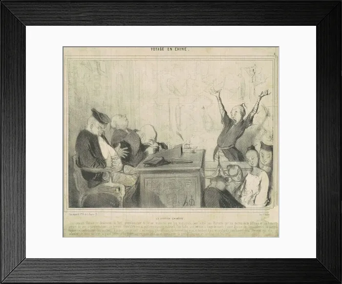 Framed Print : La justice chinoise, 19th century. Creator: Honore Daumier Framed Print : La justice chinoise, 19th century. Creator: Honore Daumier