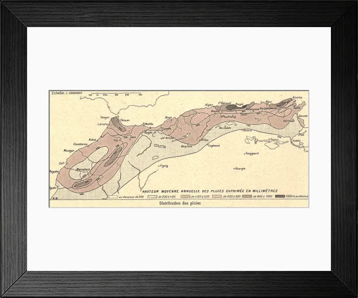 Framed Print : Le Climat, distribution des pluies; Afrique du nord, 1914. Creator: Unknown Framed Print : Le Climat, distribution des pluies; Afrique du nord, 1914. Creator: Unknown